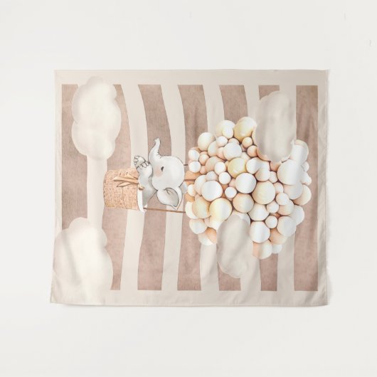 Olifant ballon neutrale virtuele douche achtergron wandkleed (Voorkant (horizontaal))