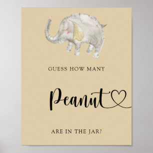 Olifant ballon - raad hoeveel pinda's poster
