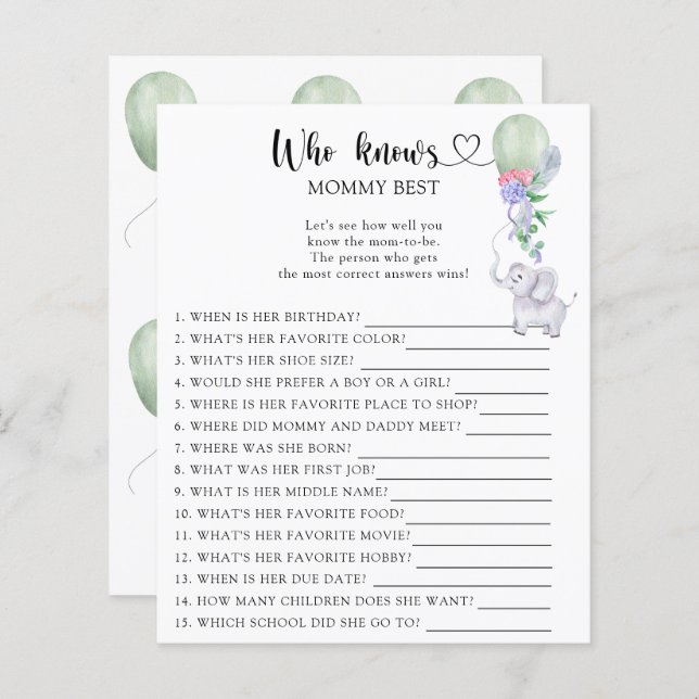 Olifant & Ballon - Wie kent mama het beste (Voorkant / Achterkant)