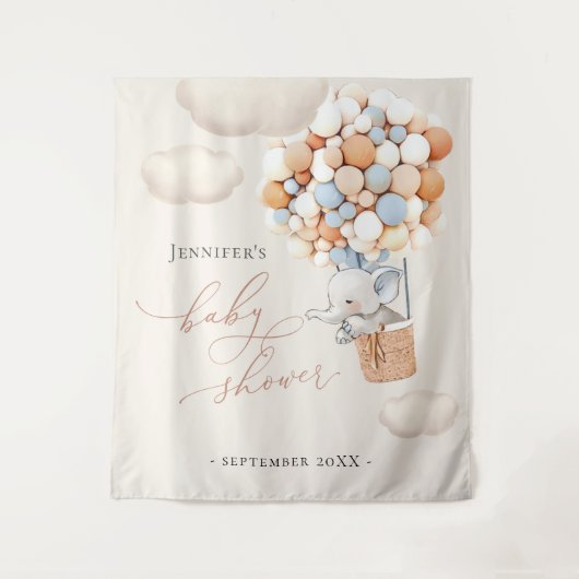 Olifant ballon wolken wandkleed (Voorkant)