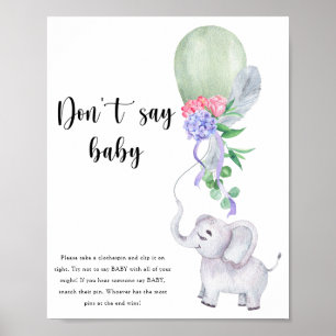 Olifant & Ballon - Zeg niet baby Poster