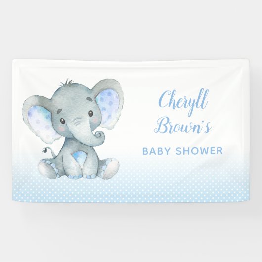 Olifant Banners - Baby showers achtergronden (blau (Horizontaal)