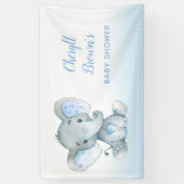Olifant Banners - Baby showers achtergronden (blau (Verticaal)