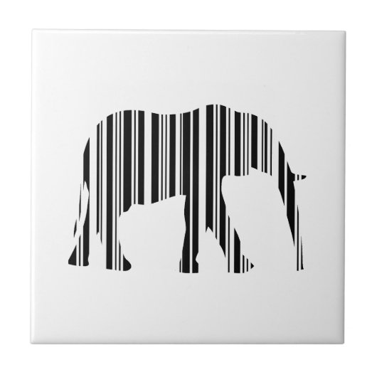 OLIFANT BARCODE Dier Bar Code Patroon Ontwerp Tegeltje (Voorkant)