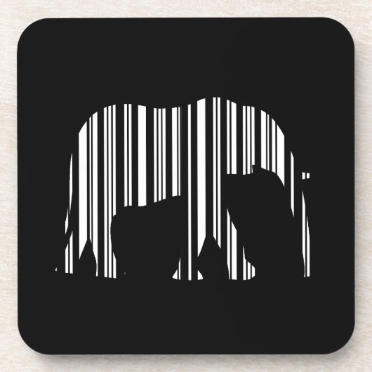 OLIFANT BARCODE Dieren Bar Code Patroon Ontwerp Drankjes Onderzetter (Voorkant)