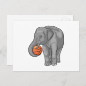 Olifant Basketbalspeler Basketbal Briefkaart (Voorkant / Achterkant)