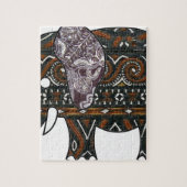 olifant batik grafische kunst legpuzzel (Verticaal)