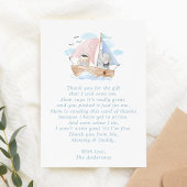 Olifant Beer Boot Baby Shower Bedankkaart
