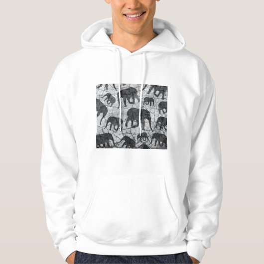 Olifant Beton Patroon Ontwerp Hoodie (Voorkant)