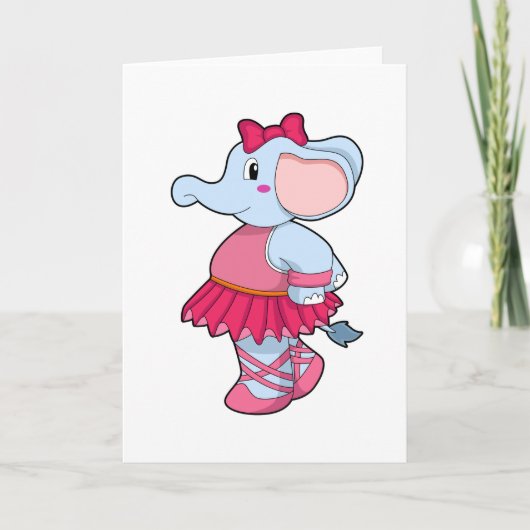 Olifant bij ballet met rok kaart (Voorkant)