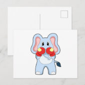 Olifant bij boksen met boks handschoenen briefkaart (Voorkant / Achterkant)
