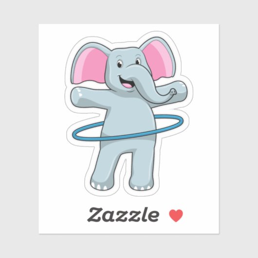 olifant bij fitness met fitnessbanden sticker (Vel)