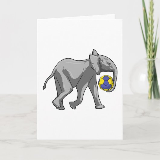 Olifant bij handbalsporten kaart (Voorkant)