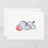Olifant bij het slapen met Slapende Briefkaart (Voorkant / Achterkant)