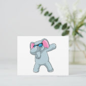 Olifant bij Hip Hop Dance Dab Briefkaart (Staand voorkant)