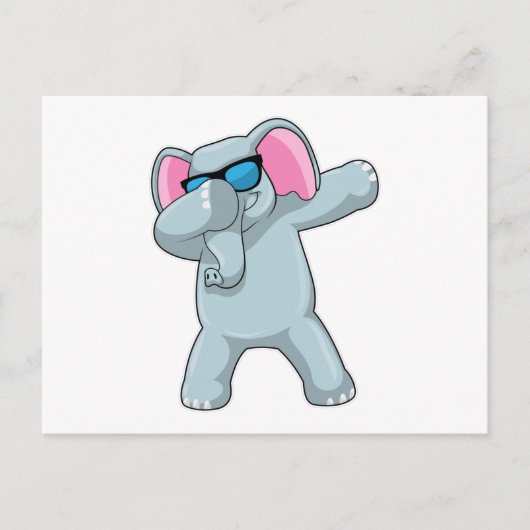 Olifant bij Hip Hop Dance Dab Briefkaart (Voorkant)