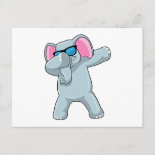 Olifant bij Hip Hop Dans Dab Briefkaart