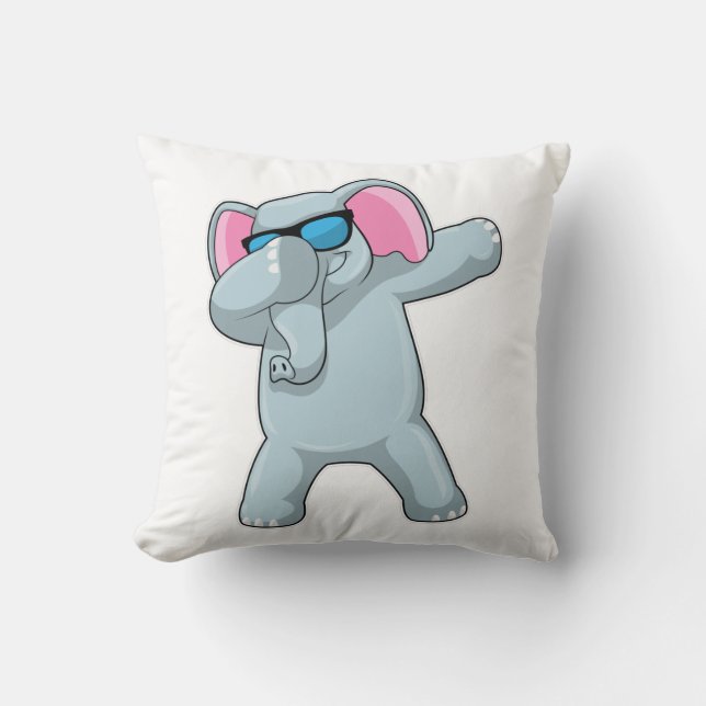 Olifant bij Hip Hop Dans Dab Kussen (Voorkant)