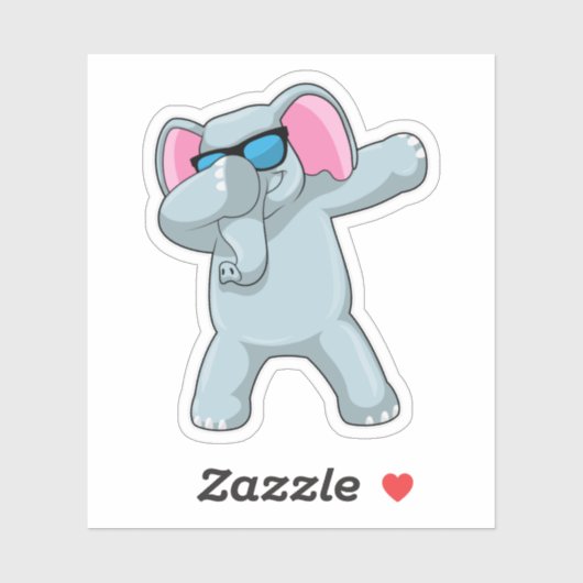 Olifant bij Hip Hop Dans Dab Sticker (Vel)