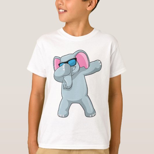 Olifant bij Hip Hop Dans Dab T-shirt (Voorkant)