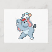 Olifant bij Honkbal Briefkaart (Voorkant)