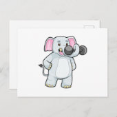 Olifant bij krachttraining met halters briefkaart (Voorkant / Achterkant)