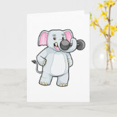 Olifant bij krachttraining met Hantelelement Kaart (Gele Bloem)