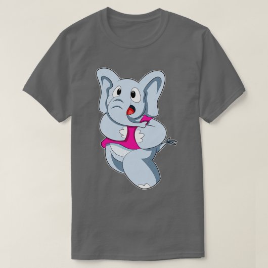 Olifant bij Running 2 T-shirt (Design voorkant)