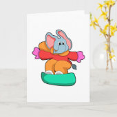 Olifant bij Snowboarden met Snowboard Kaart (Gele Bloem)