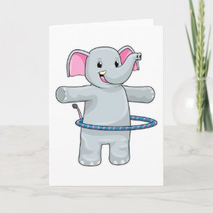 Olifant bij sport met fitnessbanden kaart