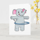 Olifant bij sporten met fitnessbanden kaart (Gele Bloem)