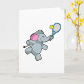Olifant bij tennis met tennisracket kaart (Gele Bloem)