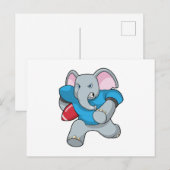 Olifant bij voetbal met uitrusting briefkaart (Voorkant / Achterkant)