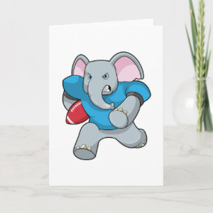Olifant bij voetbal met uitrusting kaart