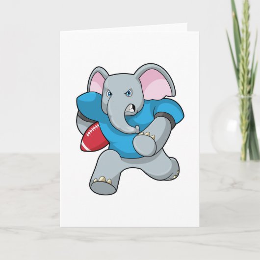 Olifant bij voetbal met uitrusting kaart (Voorkant)