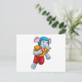 Olifant bij Voetbal Sport Briefkaart (Staand voorkant)