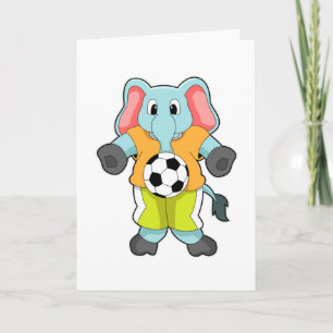 Olifant bij Voetbal Sport Kaart