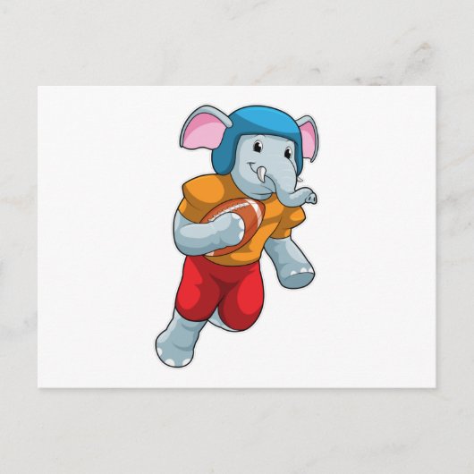 Olifant bij Voetbal Sporten Briefkaart (Voorkant)