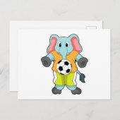 Olifant bij Voetbal Sporten Briefkaart (Voorkant / Achterkant)