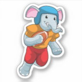 Olifant bij Voetbal Sporten Sticker (Voorkant)