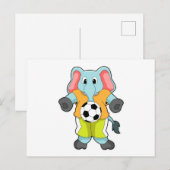 Olifant bij Voetbalsporten Briefkaart (Voorkant / Achterkant)