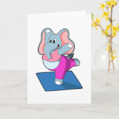 Olifant bij yogaoefening in staande positie kaart (Gele Bloem)