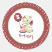  olifant Birthday Classic Round Sticker (Voorkant)