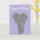  olifant Birthday Kaart (Gele Bloem)