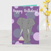 olifant Birthday Kaart (Gele Bloem)