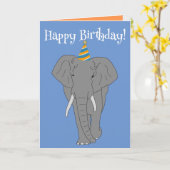  olifant Birthday Kaart (Gele Bloem)