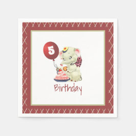  olifant Birthday Napkin Servet