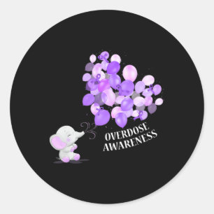 Olifant blaast leeuwen op bewustzijn van overdosis ronde sticker