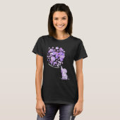 Olifant Blaast Paarse Ballonnen Fibromyalgie T-shirt (Voorkant volledig)