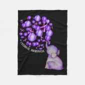 Olifant blaast Paarse leeuwen op overdosis Awareen Fleece Deken (Voorkant)